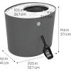 imageIRIS USA Cat Litter Box Large Top Entry with Litter Catching Lid and Scoop Dog Proof Cat Box Enclosure BeigeWhiteDark Gray