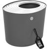 imageIRIS USA Cat Litter Box Large Top Entry with Litter Catching Lid and Scoop Dog Proof Cat Box Enclosure BeigeWhiteDark Gray