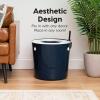 imageIRIS USA Cat Litter Box Large Top Entry with Litter Catching Lid and Scoop Dog Proof Cat Box Enclosure BeigeWhiteNavy