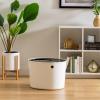 imageIRIS USA Cat Litter Box Large Top Entry with Litter Catching Lid and Scoop Dog Proof Cat Box Enclosure BeigeWhiteWhite