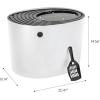 imageIRIS USA Cat Litter Box Large Top Entry with Litter Catching Lid and Scoop Dog Proof Cat Box Enclosure BeigeWhiteWhite