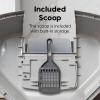 imageIRIS USA Corner Cat Litter Box Enclosure with Scoop Small Cat Litter Box with Lid Corner Litter Box Enclosure for Kittens to Medium Sized Cats Odor Defensive Hooded Litter Tray Dark GrayCorner Hooded  Gray