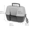 imageIRIS USA Corner Cat Litter Box Enclosure with Scoop Small Cat Litter Box with Lid Corner Litter Box Enclosure for Kittens to Medium Sized Cats Odor Defensive Hooded Litter Tray Dark GrayCorner Hooded  Gray