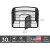 imageIRIS USA Dog Playpen 4Panel 24quot Pet Playpen Puppy Playpen IndoorOutdoor Dog Pen 35 x 35 x 24 Foldable Fold It Down Easy Storing Customizable Black4Panel  24 H