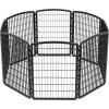 imageIRIS USA Dog Playpen 8Panel 34quot Pet Playpen with Door Puppy Playpen IndoorOutdoor Dog Pen 63 x 63 x 34 Foldable Customizable WhiteBlack