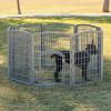 imageIRIS USA Dog Playpen 8Panel 34quot Pet Playpen with Door Puppy Playpen IndoorOutdoor Dog Pen 63 x 63 x 34 Foldable Customizable WhiteChrome