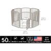 imageIRIS USA Dog Playpen 8Panel 34quot Pet Playpen with Door Puppy Playpen IndoorOutdoor Dog Pen 63 x 63 x 34 Foldable Customizable WhiteChrome