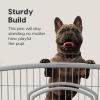 imageIRIS USA Dog Playpen 8Panel 34quot Pet Playpen with Door Puppy Playpen IndoorOutdoor Dog Pen 63 x 63 x 34 Foldable Customizable WhiteChrome