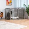 imageIRIS USA Dog Playpen 8Panel 34quot Pet Playpen with Door Puppy Playpen IndoorOutdoor Dog Pen 63 x 63 x 34 Foldable Customizable WhiteChrome