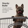 imageIRIS USA Dog Playpen 8Panel 34quot Pet Playpen with Door Puppy Playpen IndoorOutdoor Dog Pen 63 x 63 x 34 Foldable Customizable WhiteDark Gray