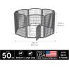 imageIRIS USA Dog Playpen 8Panel 34quot Pet Playpen with Door Puppy Playpen IndoorOutdoor Dog Pen 63 x 63 x 34 Foldable Customizable WhiteDark Gray