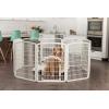 imageIRIS USA Dog Playpen 8Panel 34quot Pet Playpen with Door Puppy Playpen IndoorOutdoor Dog Pen 63 x 63 x 34 Foldable Customizable WhiteWhite