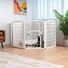 imageIRIS USA Dog Playpen 8Panel 34quot Pet Playpen with Door Puppy Playpen IndoorOutdoor Dog Pen 63 x 63 x 34 Foldable Customizable WhiteWhite