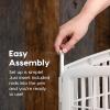 imageIRIS USA Dog Playpen 8Panel 34quot Pet Playpen with Door Puppy Playpen IndoorOutdoor Dog Pen 63 x 63 x 34 Foldable Customizable WhiteWhite