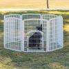 imageIRIS USA Dog Playpen 8Panel 34quot Pet Playpen with Door Puppy Playpen IndoorOutdoor Dog Pen 63 x 63 x 34 Foldable Customizable WhiteWhite