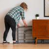 imageIRIS USA Dog Playpen Mesh Top 46quot x 46quot Top Cover for IRIS USA 4Panel Pet Playpen with Metal Lock CI604 Washable Durable Nylon Mesh Material Playpen Not Included WhiteDark Gray