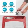 imageIRIS USA Elevated Dog Bowls Adjustable Height 2 Thick 64 oz Stainless Steel Bowls SpillProof with Raised Outer Rim Durable Made in USA Plastic Easy Assemble 2 Heights 463quot or 1225quot BlackRed