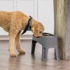 imageIRIS USA Elevated Dog Bowls Adjustable Height 2 Thick 64 oz Stainless Steel Bowls SpillProof with Raised Outer Rim Durable Made in USA Plastic Easy Assemble 2 Heights 463quot or 1225quot BlackGray