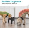 imageIRIS USA Elevated Dog Bowls Adjustable Height 2 Thick 64 oz Stainless Steel Bowls SpillProof with Raised Outer Rim Durable Made in USA Plastic Easy Assemble 2 Heights 463quot or 1225quot BlackBlack