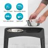 imageIRIS USA Elevated Dog Bowls Adjustable Height 2 Thick 64 oz Stainless Steel Bowls SpillProof with Raised Outer Rim Durable Made in USA Plastic Easy Assemble 2 Heights 463quot or 1225quot BlackBlack