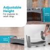 imageIRIS USA Elevated Dog Bowls Adjustable Height 2 Thick 64 oz Stainless Steel Bowls SpillProof with Raised Outer Rim Durable Made in USA Plastic Easy Assemble 2 Heights 463quot or 1225quot BlackGray