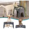 imageIRIS USA Elevated Dog Bowls Adjustable Height 2 Thick 64 oz Stainless Steel Bowls SpillProof with Raised Outer Rim Durable Made in USA Plastic Easy Assemble 2 Heights 463quot or 1225quot BlackGray