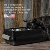 imageIRIS USA Elevated Dog Bowls Adjustable Height 2 Thick 64 oz Stainless Steel Bowls SpillProof with Raised Outer Rim Durable Made in USA Plastic Easy Assemble 2 Heights 463quot or 1225quot BlackSmokeBlack