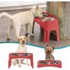 imageIRIS USA Elevated Dog Bowls Adjustable Height 2 Thick 64 oz Stainless Steel Bowls SpillProof with Raised Outer Rim Durable Made in USA Plastic Easy Assemble 2 Heights 463quot or 1225quot BlackRed