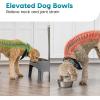 imageIRIS USA Elevated Dog Bowls Adjustable Height 2 Thick 64 oz Stainless Steel Bowls SpillProof with Raised Outer Rim Durable Made in USA Plastic Easy Assemble 2 Heights 463quot or 1225quot BlackGray