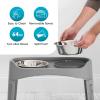 imageIRIS USA Elevated Dog Bowls Adjustable Height 2 Thick 64 oz Stainless Steel Bowls SpillProof with Raised Outer Rim Durable Made in USA Plastic Easy Assemble 2 Heights 463quot or 1225quot BlackGray