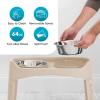 imageIRIS USA Elevated Dog Bowls Adjustable Height 2 Thick 64 oz Stainless Steel Bowls SpillProof with Raised Outer Rim Durable Made in USA Plastic Easy Assemble 2 Heights 463quot or 1225quot BlackAlmond