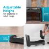 imageIRIS USA Elevated Dog Bowls Adjustable Height 2 Thick 64 oz Stainless Steel Bowls SpillProof with Raised Outer Rim Durable Made in USA Plastic Easy Assemble 2 Heights 463quot or 1225quot BlackBlack