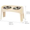 imageIRIS USA Elevated Dog Bowls Adjustable Height 2 Thick 64 oz Stainless Steel Bowls SpillProof with Raised Outer Rim Durable Made in USA Plastic Easy Assemble 2 Heights 463quot or 1225quot BlackAlmond