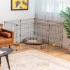 imageIRIS USA Metal Dog Playpen 8Panel 42quot Pet Playpen Puppy Playpen IndoorOutdoor Dog Fence 58 x 58 x 42 Foldable Customizable BlackBlack