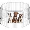 imageIRIS USA Metal Dog Playpen 8Panel 42quot Pet Playpen Puppy Playpen IndoorOutdoor Dog Fence 58 x 58 x 42 Foldable Customizable BlackBlack