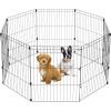 imageIRIS USA Metal Dog Playpen 8Panel 42quot Pet Playpen Puppy Playpen IndoorOutdoor Dog Fence 58 x 58 x 42 Foldable Customizable BlackBlack