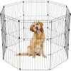imageIRIS USA Metal Dog Playpen 8Panel 42quot Pet Playpen Puppy Playpen IndoorOutdoor Dog Fence 58 x 58 x 42 Foldable Customizable BlackBlack