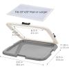 imageIRIS USA Pee Pad Holder  For Potty Training Regular Sized Dog ampamp Puppy Pee Pads Secured Latches NonSkid Feet Leak Protection Fits 22quotx22quot Pad or Larger Square Dark GrayDark Gray