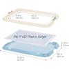 imageIRIS USA Pee Pad Holder  For Potty Training Regular Sized Dog ampamp Puppy Pee Pads Secured Latches NonSkid Feet Leak Protection Fits 22quotx22quot Pad or Larger Square Dark GrayBlue
