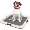 imageIRIS USA Pee Pad Holder  For Potty Training Regular Sized Dog ampamp Puppy Pee Pads Secured Latches NonSkid Feet Leak Protection Fits 22quotx22quot Pad or Larger Square Dark GrayDark Gray