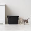 imageIRIS USA Premium Top Entry Cat Litter Box with Scoop Square Enclosure for Cat and Kitty WhiteGrayBlack w Scoop