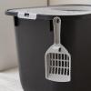 imageIRIS USA Premium Top Entry Cat Litter Box with Scoop Square Enclosure for Cat and Kitty WhiteGrayBlack w Scoop