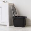 imageIRIS USA Premium Top Entry Cat Litter Box with Scoop Square Enclosure for Cat and Kitty WhiteGrayBlack w Scoop