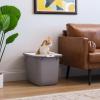 imageIRIS USA Premium Top Entry Cat Litter Box with Scoop Square Enclosure for Cat and Kitty WhiteGrayGray