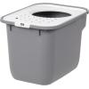 imageIRIS USA Premium Top Entry Cat Litter Box with Scoop Square Enclosure for Cat and Kitty WhiteGrayGray