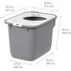 imageIRIS USA Premium Top Entry Cat Litter Box with Scoop Square Enclosure for Cat and Kitty WhiteGrayGray