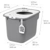 imageIRIS USA Premium Top Entry Cat Litter Box with Scoop Square Enclosure for Cat and Kitty WhiteGrayGray w Scoop
