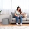 imageIRIS USA Premium Top Entry Cat Litter Box with Scoop Square Enclosure for Cat and Kitty WhiteGrayGray w Scoop