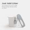 imageIRIS USA Premium Top Entry Cat Litter Box with Scoop Square Enclosure for Cat and Kitty WhiteGrayWhite w Scoop