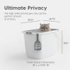 imageIRIS USA Premium Top Entry Cat Litter Box with Scoop Square Enclosure for Cat and Kitty WhiteGrayWhite w Scoop